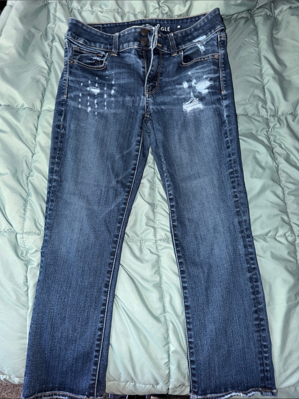 American Eagle Outfitters Straight Leg Women's Jeans in Dark Blue Wash